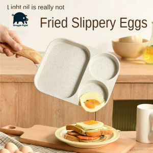 Omelette pan non-stick work 3-hole breakfast pan steak frying pan for all stovetops household skillet