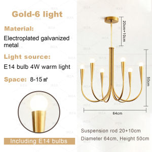 Retro Simple Candle Chandelier Modern Living Room Bedroom Creative Lamp Home Restaurant Luxury Light
