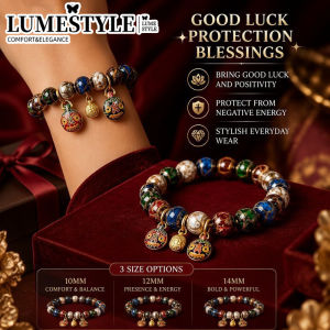 Glass Bracelet Five Color Ash Glaze Gold Swallowing Beast Beads Lucky Wealth Gift Jewelry
