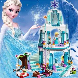 316 PCS building block set toy Anna Elsa Snow Queen Sparkling ice castle building block toy childrens birthday gift girl with box