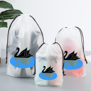 TYHL0072 Pouch Transparan Motif Karakter Tas Serut Travel Storage Bag Make Up Organizer Anti Air Isi 10 Pcs