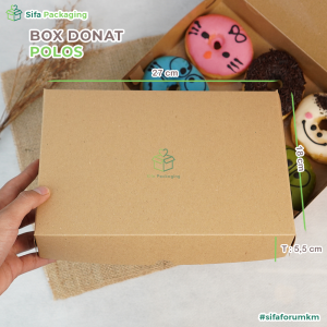 Dus Donat Isi 6 Box Donut Mini Motif Polos Cokelat Wadah Kue Bakpao Laminasi Eceran isi 50 pcs