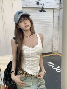 Plus size women white lace camisole spring and summer look thin inner wear bottoming top Sleeveless Singlet Adjustable Strap SL01