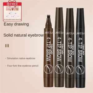 DazHom 【Free Gift】4 Color Four-fork Fine Eyebrow Pencil Waterproof And Sweat-proof Non Fading Eyebrow Pen