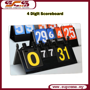 Portable 4 Digit Scoreboard Referee Basketball Table Tennis Scorer Flip Badminton Scoring Sports Competition Score Board