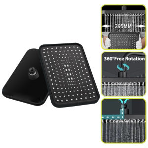 ⭐️Local Warehouse+COD⭐12 Inch High Pressure Top Spray Rain Shower Head Larger Flow Supercharge Rainfall Showerhead 360° Swivel Water Saving