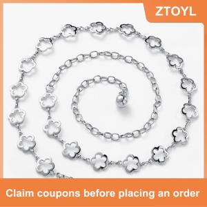 【ZTOYL】 Fashion Metal Hollow Flower Waist Chain For Women Dress Shirt Suit Decoration Belts Body Chain