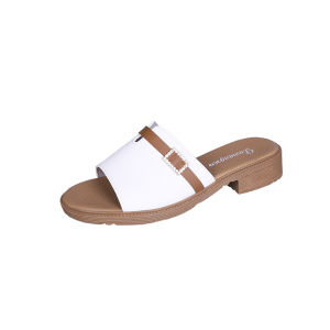 [Free Shipping] WomenS Sandals 2026 Korean Version Peep-Toe Chunky Heel Sandals Popular Summer New Fashionable Mid-Heel Slip-On WomenS Shoes