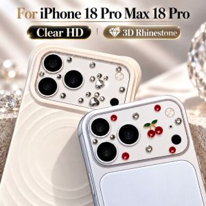 JING Clear HD Glass Camera Protector Full Cover Diamond 3D Heart Lens Film Luxuruy Anti Scratch Camera Lens Cover for iPhone 18 Pro Max 18 Pro