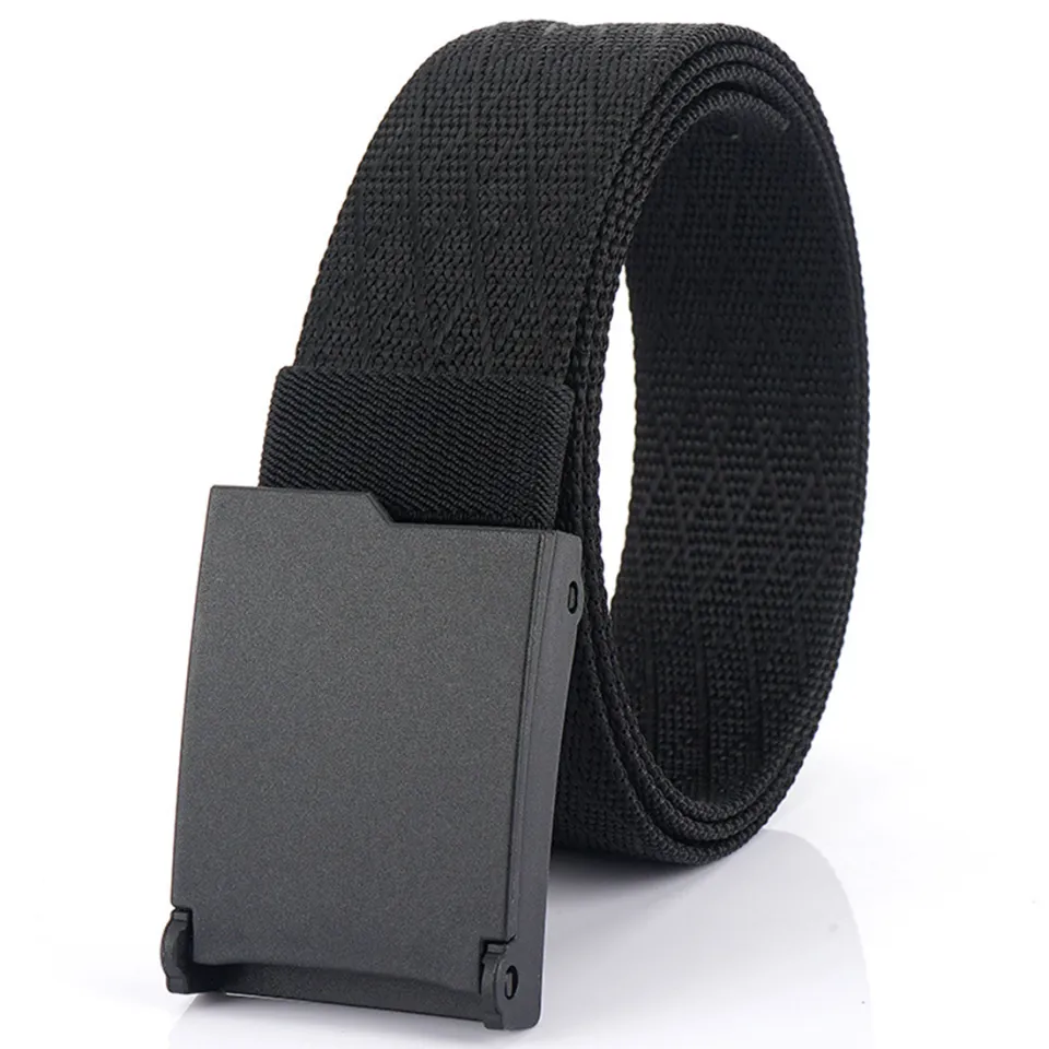 Metal-Free Nylon Webbing Belt With Plastic Buckle - Black, Nickel Allergy Safe (Made In UK)