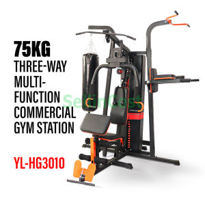 Upgraded SellinCost Heavy Duty 3 Way Multifunction Home Gym Station Gym Equipment Set With Preacher Pad 75kg Weight Stack Lat Pull Multi functional Fitness Workout Press Machine Alat Gym di Rumah HG3010