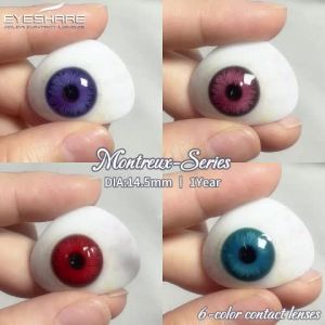 Softlens Grey MONTREUX Cokelat Biru Ungu Warna Lembut Lensa Korea Big Eyes Softlens Diameter 14.5mm