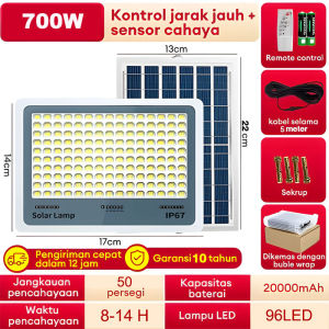 【Garansi 30 tahun】3000W lampu tenaga surya outdoor otomatis nyala 0 Biaya listrik matahari luar ruangan tersedia tahan air with power display timing function matahari super terang LED solar cell panel lampu taman tenaga matahari solar light
