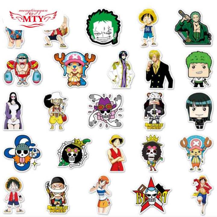 50Pcs ONE PIECE Stickers Anime Luffy Zoro Chopper Cartoon Decals DIY  Skateboard Car Laptop Cool Sticker for Kids Toys