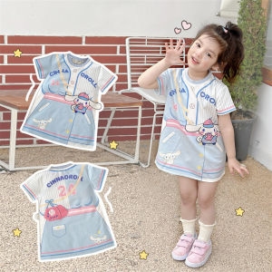 ชุดเสื้อTและกระเป๋าสั้น เด็กหญิงฤดูร้อน 2025 SANRLO oนิทานใหม่ สไตล์กีฬา ลายการ์ตูน น่ารัก สำหรับเด็กหญิงขนาดกลางเล็ก