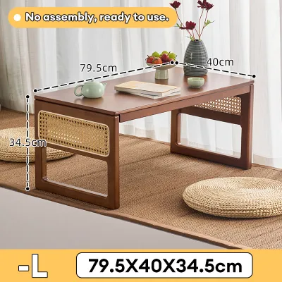 【On Hand】Bed Table Foldable Table Bamboo Laptop Desk Small Table Study Table 70/80CM Japanese Table