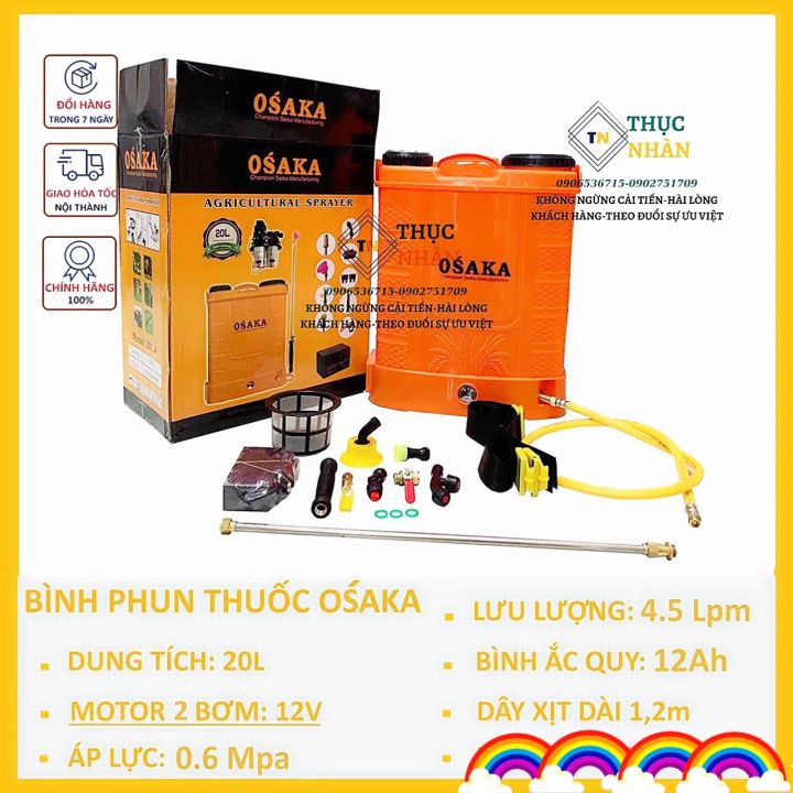 Bình xịt thuốc 20L chạy điện 12V OSAKA , Phun thuốc trừ sâu lúa, phun ...