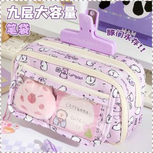 Stationery Bag Durability Pencil Case High Value Large Capacity Water Dolphin Nine Layers