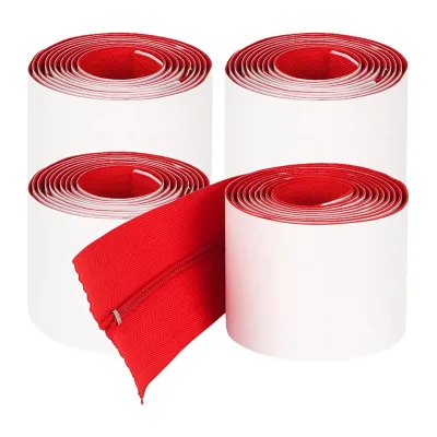 4 Rolls Heavy Duty Zippers Self Adhesive Instant Zipper Door Kits for Dust Barriers Dust Protector Zipper