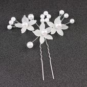 Tooyoo Wedding Hair Accessory Frosted Flower Hair Ornament Bride Handmade Accessory Pearl Hair Fork