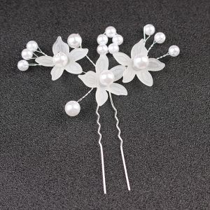 Tooyoo Wedding Hair Accessory Frosted Flower Hair Ornament Bride Handmade Accessory Pearl Hair Fork