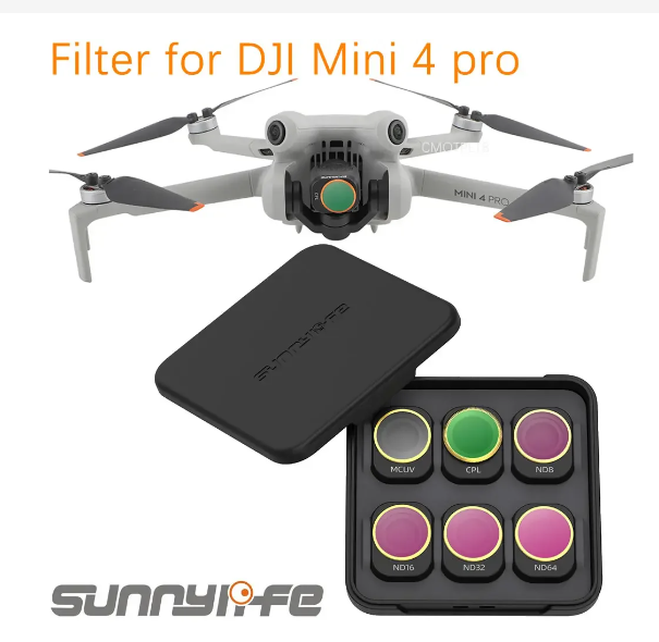 Sunnylife ND Filter for DJI Mini 4 Pro Filter Adjustable Rotating Optical Glass Lens MCUV Nd 4/8