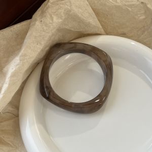 GENENIC Smudging Acrylic Bangle Europe American Style Bohemian Irregular Wide Bracelet Creative Minority Design Retro Hand Ring Women