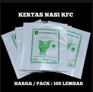 Kertas Nasi KFC merk Gajah  Ukuran 25 cm x 27 cm/ISI 100 LEMBAR