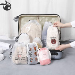Frosted waterproof drawstring pocket clothes socks storage bag travel cosmetics carrying bag