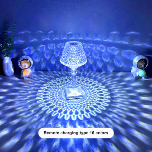 LED Diamond Table Lamp Light USB Rechargeable Crystal LED Night Light Touch Control Bedroom Atmosphere Desk Lamp For Home Decor