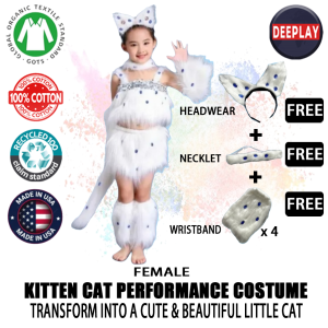 Kids Cat Kitten Animal Performance Costume Learn Cat Calling Dance Clothes Persian Cat Cartoon