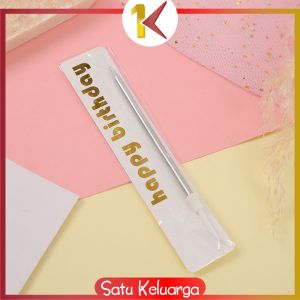 SK-C1357 Lilin Ulang Tahun Metalik Happy Birthday Lilin Panjang Kue Ulang Tahun Metallic Warna