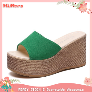 Hi.Mars New Fashion Slip on Platform Sandals Cakly Wedges Women High Heels 9 CM Mules (Ready Stock)