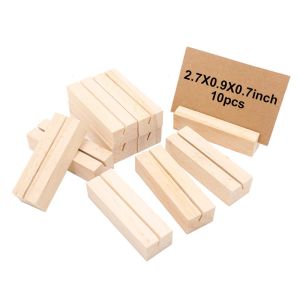 10Pcs Wood Place Card Holders Table Number Picture Wooden Stands Business Card Holder Wooden Stands