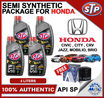 STP 10W-30 HIGH MILEAGE 4 LITERS FOR HONDA CITY CIVIC JAZZ CRV BRIO MOBILIO SEMI SYNTHETIC