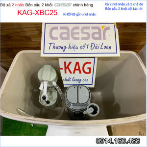 [HCM]Xả bàn cầu Caesar 2 nhấn chính hãng KAG-XBC25 bộ ruột két nước xí bệt cao cấp 2 khối C1330-C1340 xả êm siêu bền hiệu suất sử dụng tốt