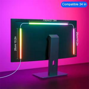 Computer Monitor Screen Sync RGB LED Strip Backlight for 24-34 Inch PC with Music Sync Software Control USB Flexible Gaming Room Decor
