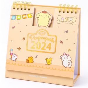 2024 Sanrio Desktop Paper Anime Calendar dual Daily Scheduler Table Planner Yearly Agenda Organizer kids stationery gift Cinnamoroll Pochacco kuromi Pom Pom Purin Mymelody