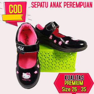 Sepatu Pantofel Sekolah Flat Shoes Hitam Anak Perempuan Cewek Wanita Umur 4 5 6 7 8 9 10 Tahun TK SD Kelas 1 2 Model Korea