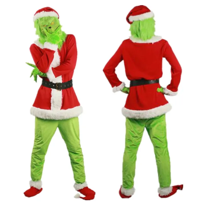 Deluxe Men's Grinch Christmas Costume Adult Santa Claus Cosplay Suits New  Year Dress Up On Sale Lazada PH