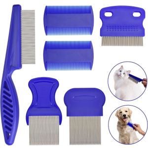 IFFINE 6Pcs/Set ABS Flea Comb Set Fine-tooth Quick Results Lice Comb Kit Easy To Use Lice Nits Removal Comb For Small Medium Large Pets