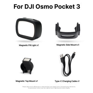 (SG) CASADISE DJI Osmo Pocket 4 / 3 Magnetic Fill Light LED Light with Top & Side Magnetic Mount Adjustable Brightness