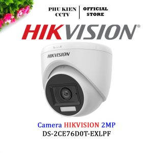 Camera Hikvision 2Mp DS-2CE76D0T-EXIPF hồng ngoại 20m vỏ nhựa chống ngước sáng - Bảo hành 24 tháng