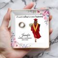 DOPTIKA A Sweet Ending To A New Beginning, Custom Graduation Jewelry Dish, 2025 Graduation Gifts For Her, Cute Gifts For College Girls, Students, Friends, Ring Holder Dish For Congratulations Gift. 