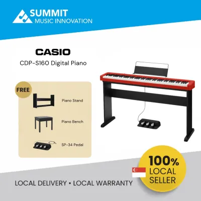 Casio CDP-S160 Digital Piano (Red / Black 88 keys digital piano)