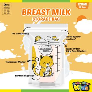 KANTONG ASI SUSU BAYI 120ml BABY BREAST MILK Storage Bag ASIP 30pcs Plastik ASI Anak Kantong ASIP Air Susu Ibu Kantong Plastik Susu Polos Tas Perlengkapan ASI Ibu Bayi BPA Free