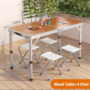【COD】Folding Table Height-Adjustable Foldable Table With Chair Set Outdoor Portable Camping Table Home Dining TableFolding Table Outdoor Dining Table Camping Table Aluminum Alloy Portable Handle Dining Table Wild Dining Table