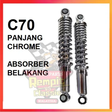 REMPIT C70 CHROME 330MM Absorber Belakang Set C70 Bulat c70 Petak GBO GBOJ EX5 WAVE DASH SMASH Future