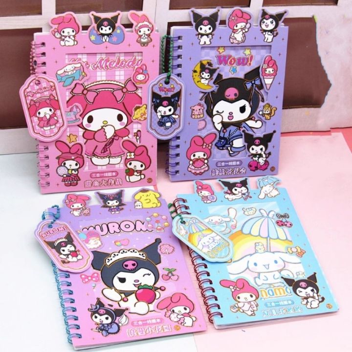 Sanrio Sticker Coil Book Cinnamoroll Kuromi My Melody Diy Hand Account 