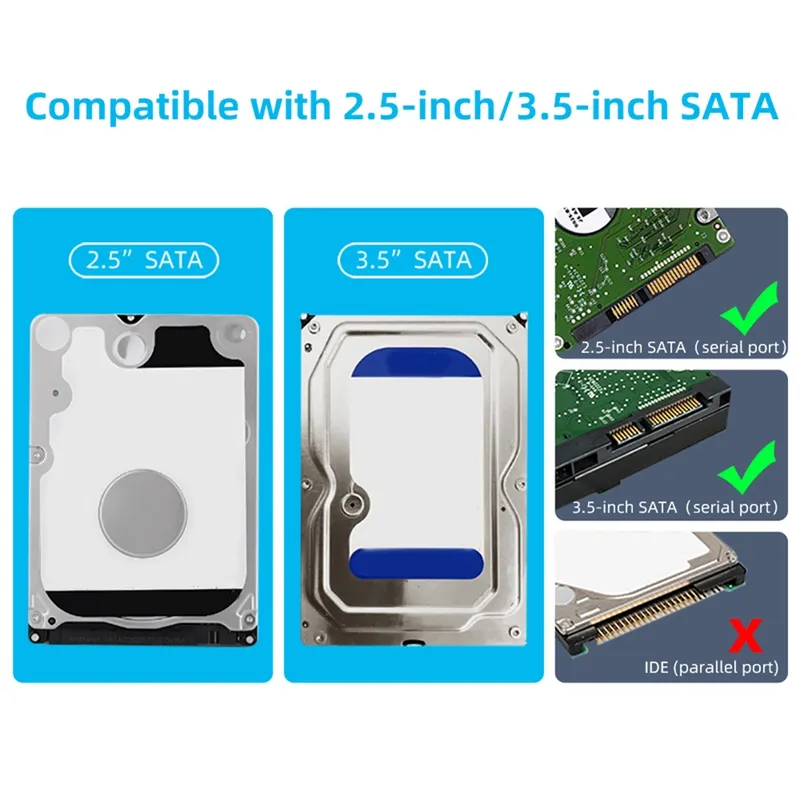 Inch HDD Enclosure USB to SATA Hard Drive Case SSD